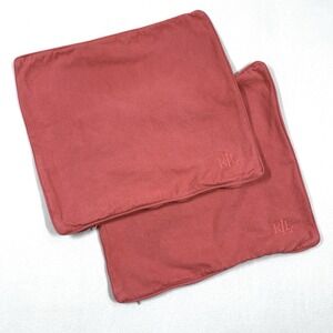 Lauren Ralph Lauren Monogram Pillow Cover Set Textured Embroidered Nantucket Red